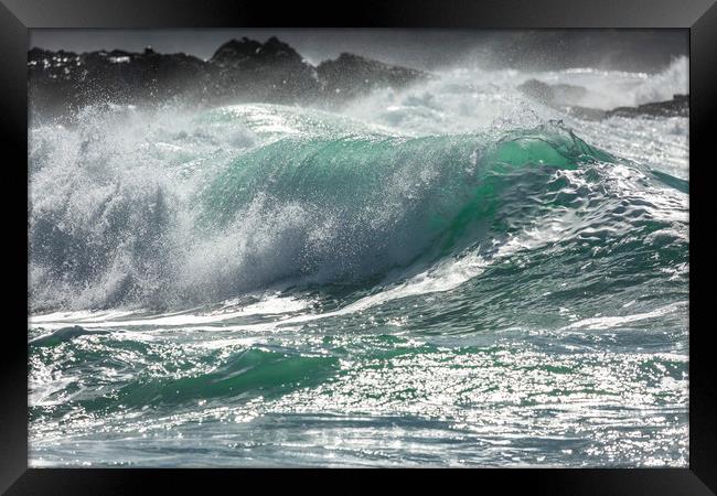 Fistral Beach Surf, Cornwall Framed Print by Mick Blakey