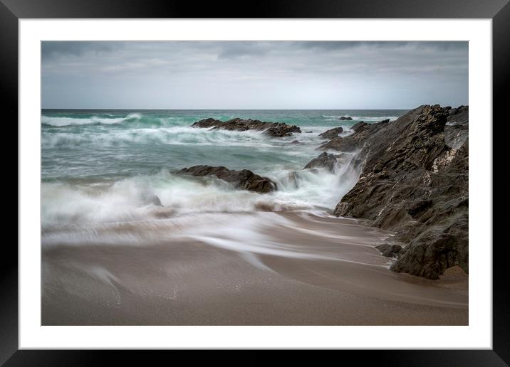 Incoming Tide, Fistral Beach, Cornwall Framed Mounted Print by Mick Blakey
