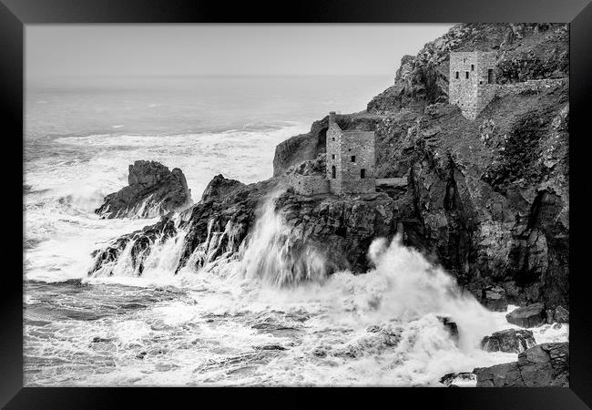 Cliffside Engine Houses, Botallack, Cornwall Framed Print by Mick Blakey