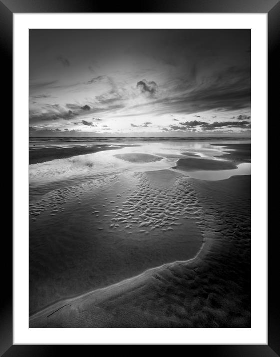 Tidal Retreat, Perran Sands, North  Cornwall Framed Mounted Print by Mick Blakey