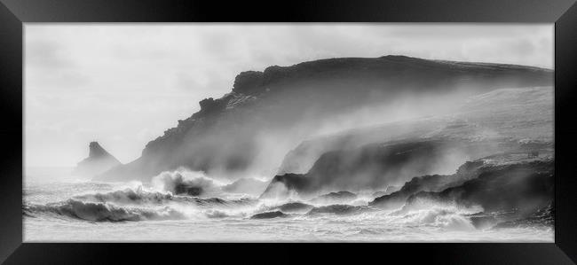 Coastal Gales over Trevose Head, Cornwall Framed Print by Mick Blakey