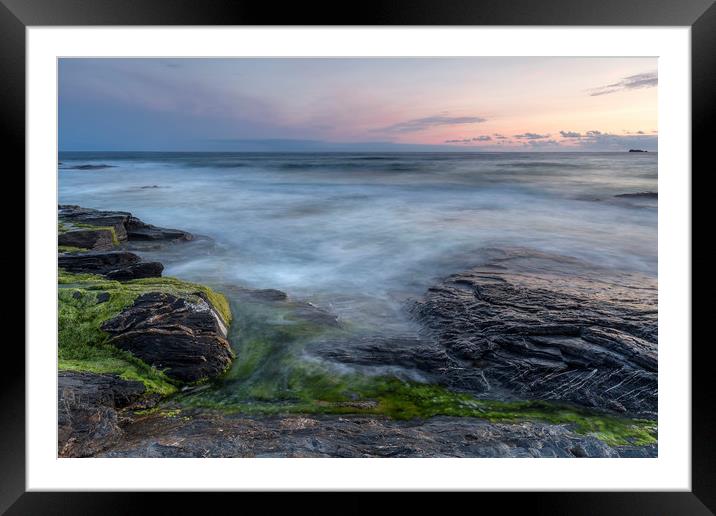 Serene Seascape, Constantine Bay, Cornwall Framed Mounted Print by Mick Blakey