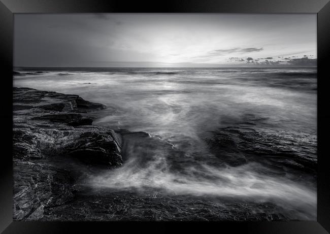 Sunlight and surf, Constantine Bay Framed Print by Mick Blakey