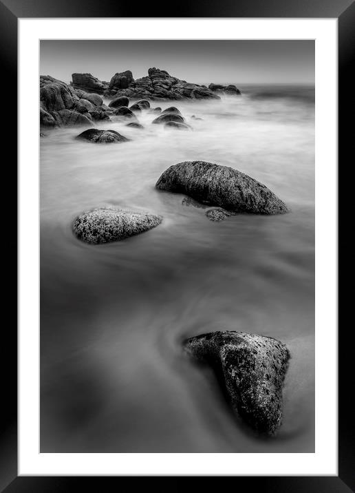 Silky Water, Porth Nanven beach, Cornwall Framed Mounted Print by Mick Blakey