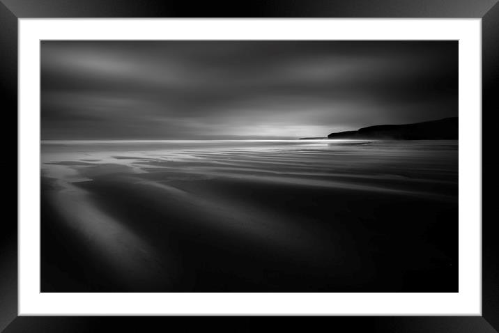 Tranquil beachscape, Watergate Bay,  Cornwall Framed Mounted Print by Mick Blakey