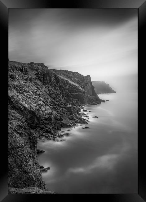 Dark Cliffs, Pentire Point, Cornwall Framed Print by Mick Blakey