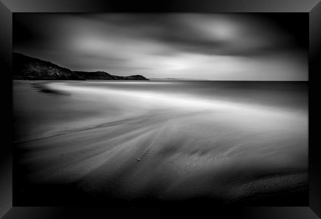 Soft Curve on Beach, Pentewan Sands, Cornwall Framed Print by Mick Blakey