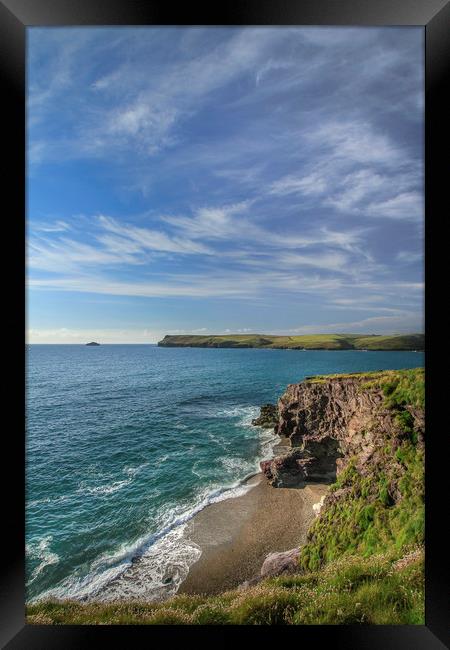  View towards Pentire Point, North Cornwall Framed Print by Mick Blakey