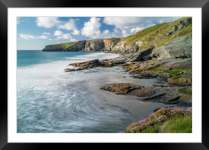 Incoming Tide, Trebarwith Strand, Cornwall Framed Mounted Print by Mick Blakey