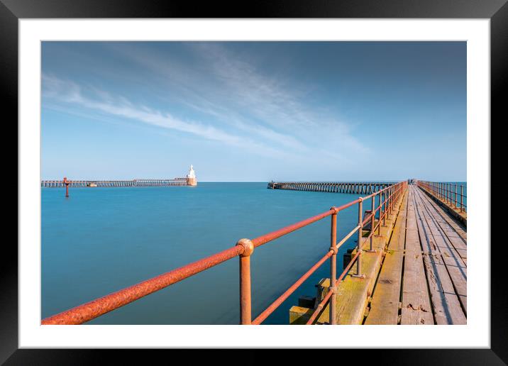 The Piers at Blyth Framed Mounted Print by Mark Jones