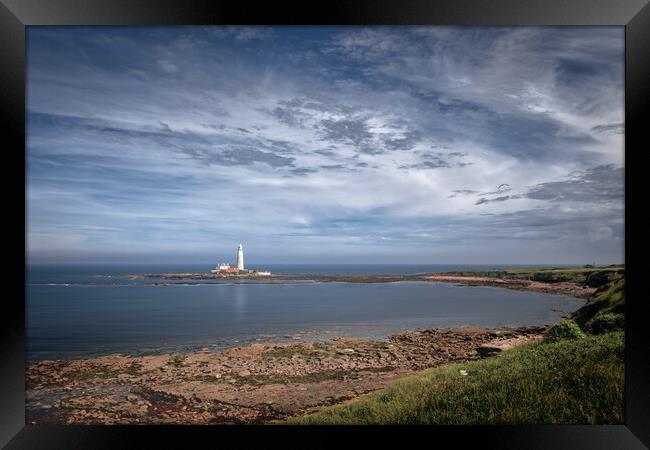 St Mary's Lighthouse Framed Print by Mark Jones