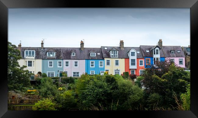 Colourful Terrace, Alnmouth Framed Print by Mark Jones