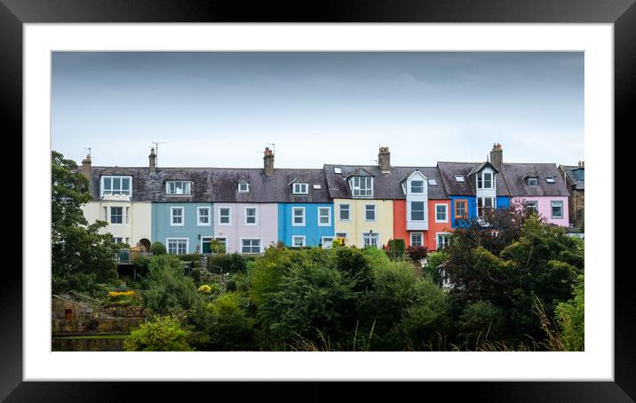 Colourful Terrace, Alnmouth Framed Mounted Print by Mark Jones