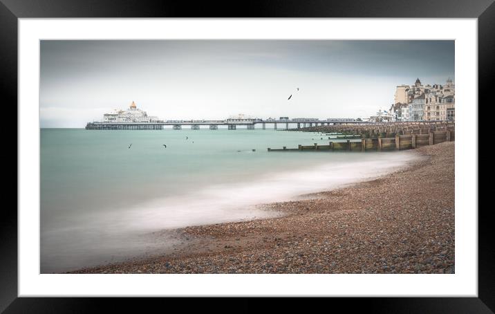 Eastbourne Pier and Beach Framed Mounted Print by Mark Jones