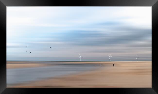 The Wind Farm, Cambois Beach Framed Print by Mark Jones