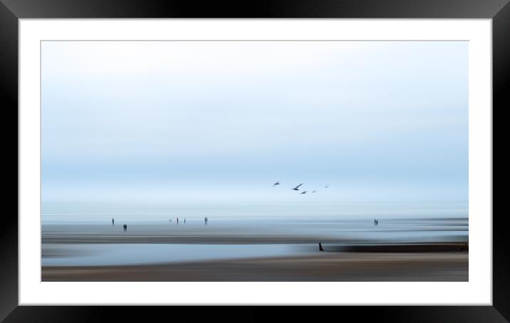 Figures on the Beach  Framed Mounted Print by Mark Jones