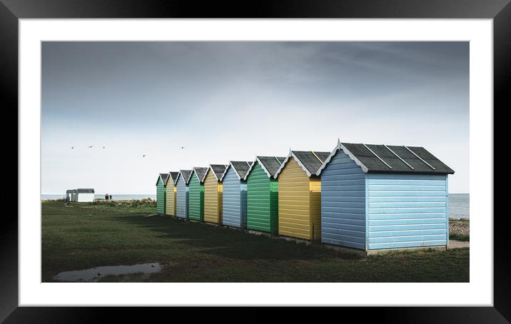 Beach Huts, Littlehampton Framed Mounted Print by Mark Jones