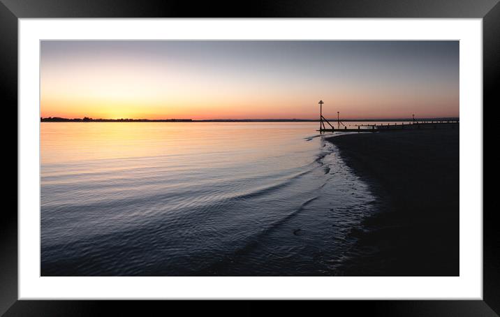 West Wittering Sunset Framed Mounted Print by Mark Jones