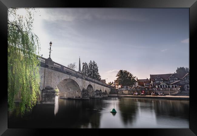 Wallingford Bridge and Boat House Framed Print by Mark Jones