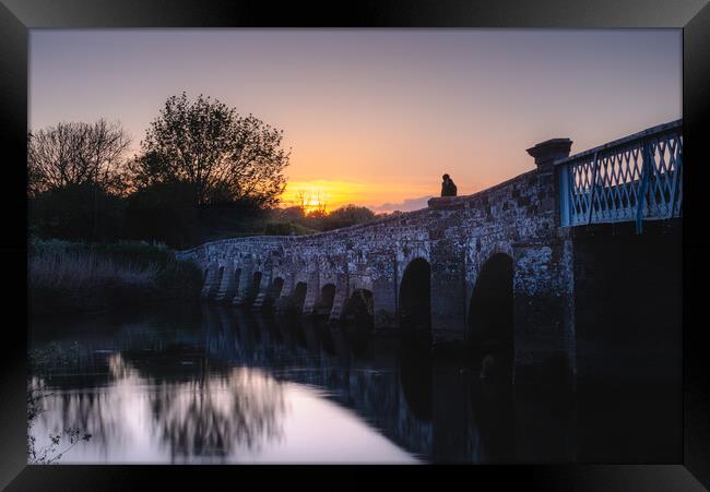 Greatham Bridge Sunset Framed Print by Mark Jones