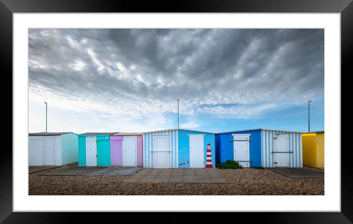 Bognor Regis Beach Huts Framed Mounted Print by Mark Jones