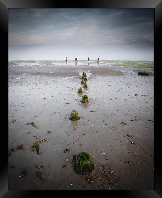 Footsteps, Worthing Beach Framed Print by Mark Jones