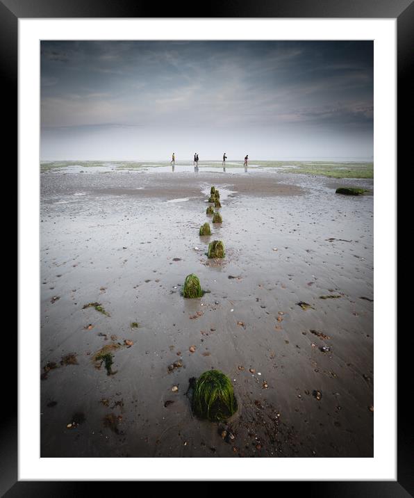 Footsteps, Worthing Beach Framed Mounted Print by Mark Jones