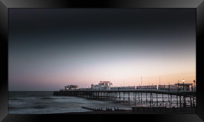 Worthing Pier Sunset Framed Print by Mark Jones