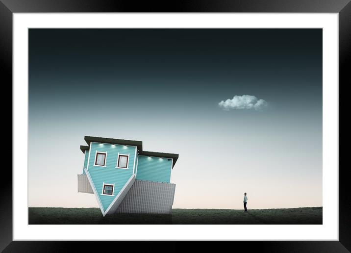 House Turned Upside-Down Framed Mounted Print by Mark Jones