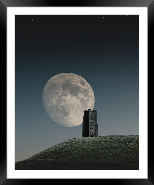 Moonrise at Glastonbury Tor Framed Mounted Print by Mark Jones
