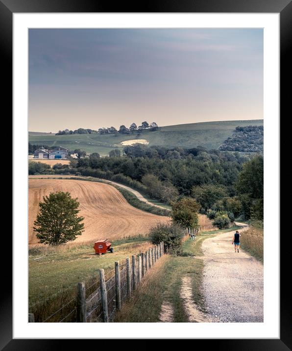 South Downs Farm Framed Mounted Print by Mark Jones