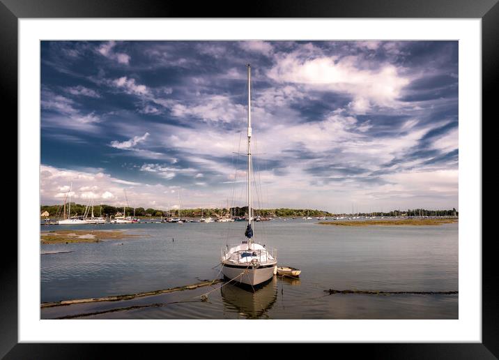 Boat in Chichester Channel Framed Mounted Print by Mark Jones