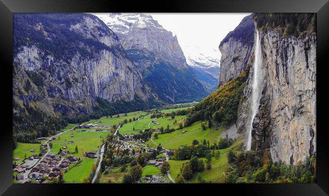 Lauterbrunnen in Switzerland - a wonderful village in the Swiss  Framed Print by Erik Lattwein