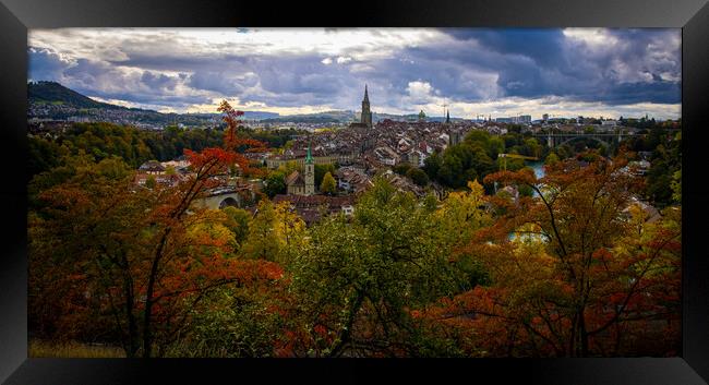 Panoramic view over the city of Bern - the capital city of Switz Framed Print by Erik Lattwein