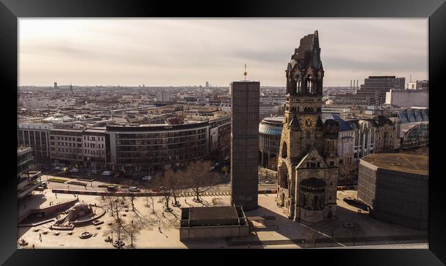 Famous Breitscheidplatz Square Berlin with Kaiser Wilhelm Memorial Church Framed Print by Erik Lattwein