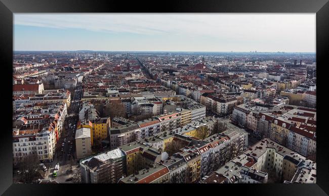 Beautiful city of Berlin from above - aerial view Framed Print by Erik Lattwein