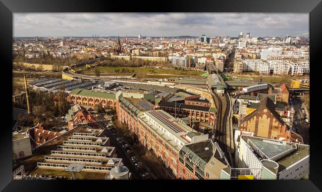 City of Berlin from above Framed Print by Erik Lattwein