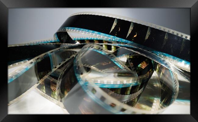 Close Up view of a 35mm film strip - macro shot Framed Print by Erik Lattwein