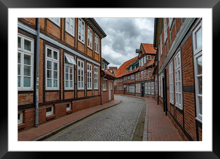 Historic city center of Stade in Germany - CITY OF STADE , GERMANY - MAY 10, 2021 Framed Mounted Print by Erik Lattwein