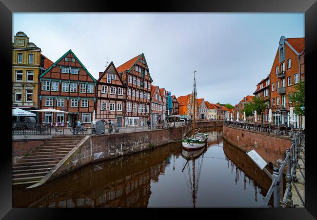 Beautiful view in the historic city of Stade Germany - CITY OF STADE , GERMANY - MAY 10, 2021 Framed Print by Erik Lattwein