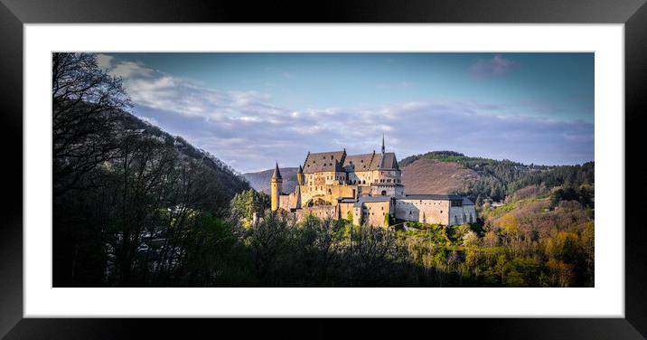 Ancient Vianden Castle in Luxemburg Framed Mounted Print by Erik Lattwein