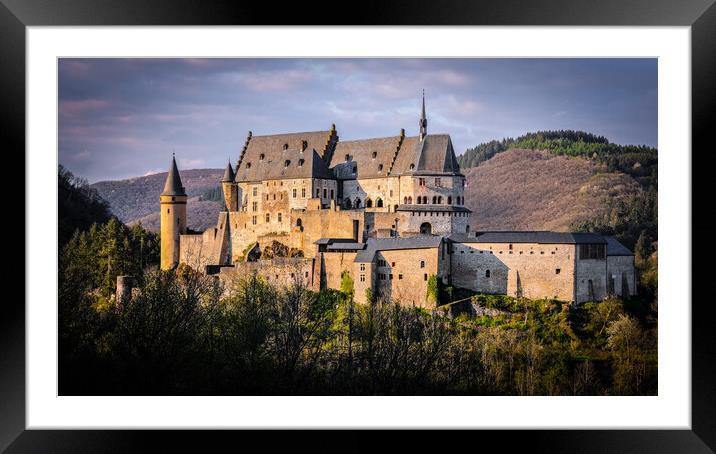 Famous Castle Vianden in Luxemburg Framed Mounted Print by Erik Lattwein