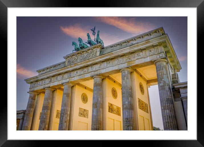 Famous Brandenburg Gate in Berlin called Brandenburger Tor Framed Mounted Print by Erik Lattwein