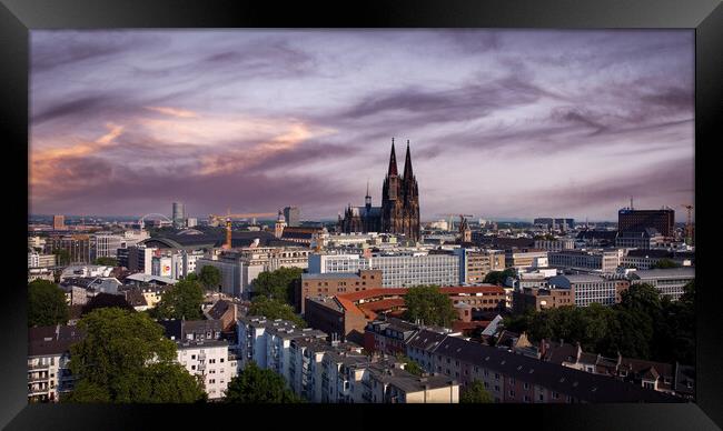 Over the rooftops of Cologne Germany Framed Print by Erik Lattwein