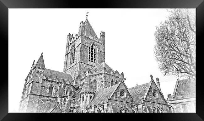 Christchurch Cathedral Dublin - most famous church in the city Framed Print by Erik Lattwein