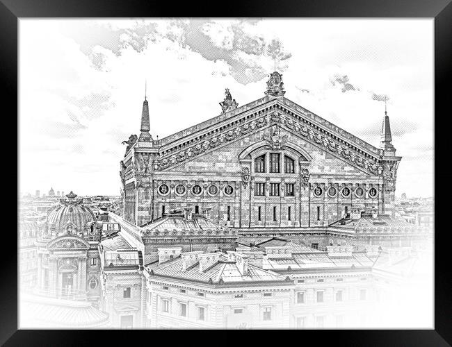 Opera Garnier in the city of Paris Framed Print by Erik Lattwein