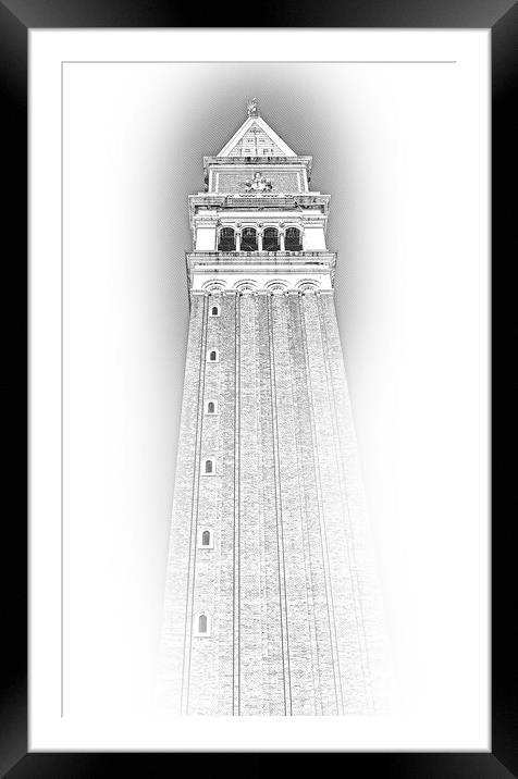 Campanile Tower at St Marks square in Venice - San Marco Framed Mounted Print by Erik Lattwein