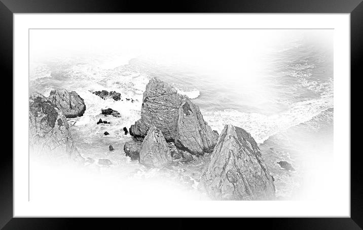 Natural Park of Sintra at Cape Roca in Portugal called Cabo de R Framed Mounted Print by Erik Lattwein