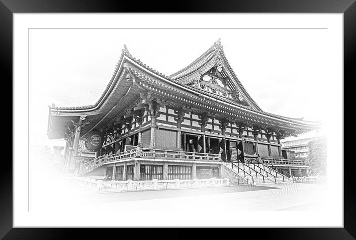 Most famous temple in Tokyo - The Senso-Ji Temple in Asakusa Framed Mounted Print by Erik Lattwein