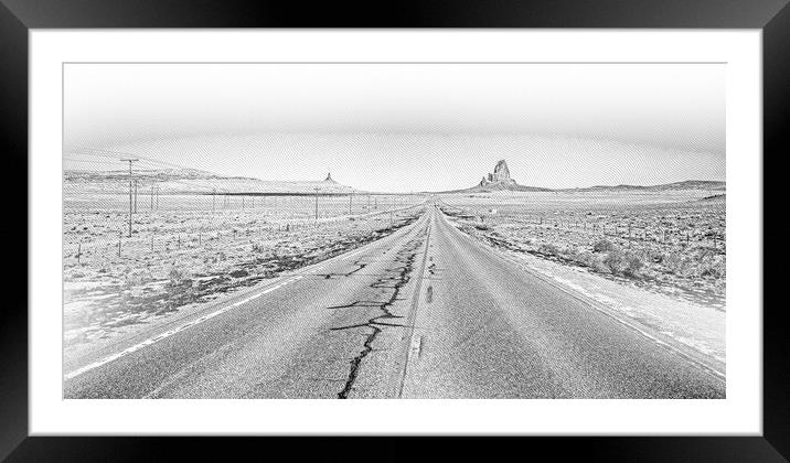 Road to Monument Valley in Utah Framed Mounted Print by Erik Lattwein